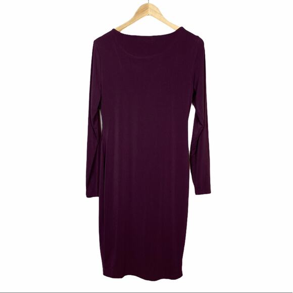 Motherhood Maternity Ruched Burgundy Knee Length Long Sleeve Dress Size Large - Picture 6 of 7